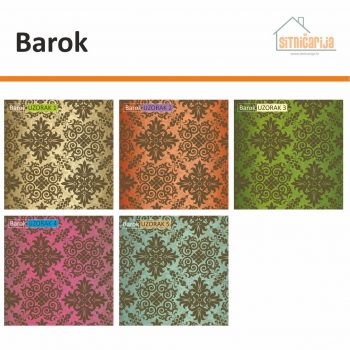 Naljepnice za utičnice i prekidače - Barok; set od 5 naljepnica ornamentalnog uzorka u 5 različitih boja